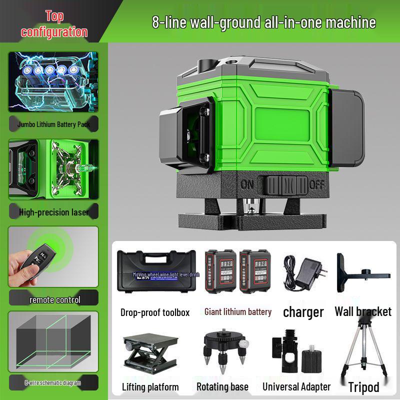 Germany High-Precision 16-Line Blue/Infrared Laser Level with 12 Green Lines