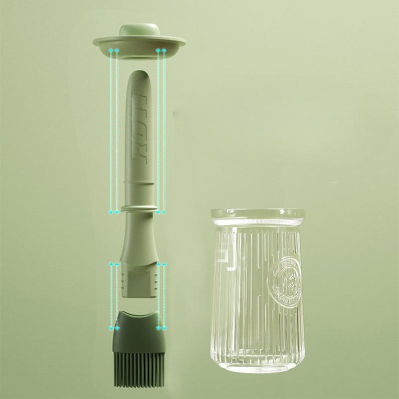 Barbecue BrushSilicone Oil Bottle Oil Can Brush Baking Brush Oil Can Brush Kitchen and Household Silicone Oil Brush Silicone with Bottle