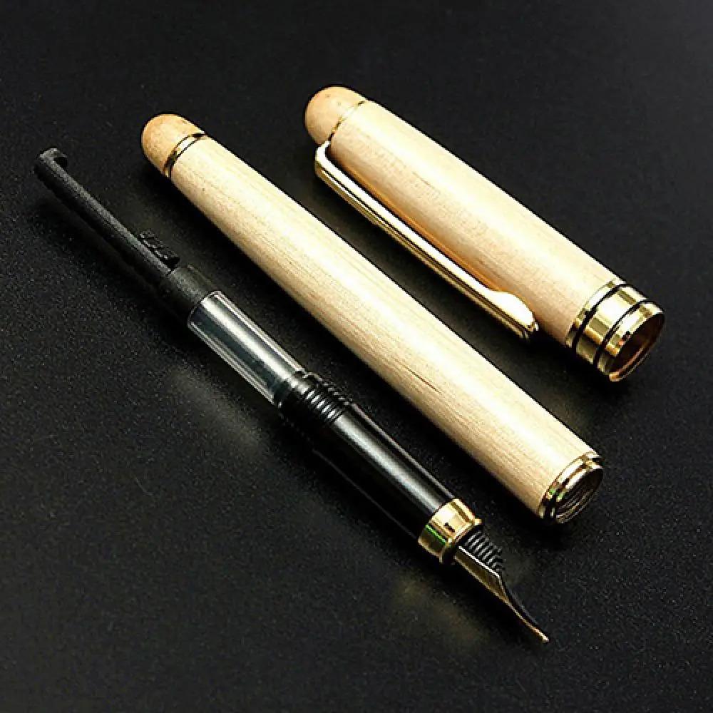 Wooden Fluent Writing Fountain Pen Signature Pen Ink Decoration Writing Office Stationery Business