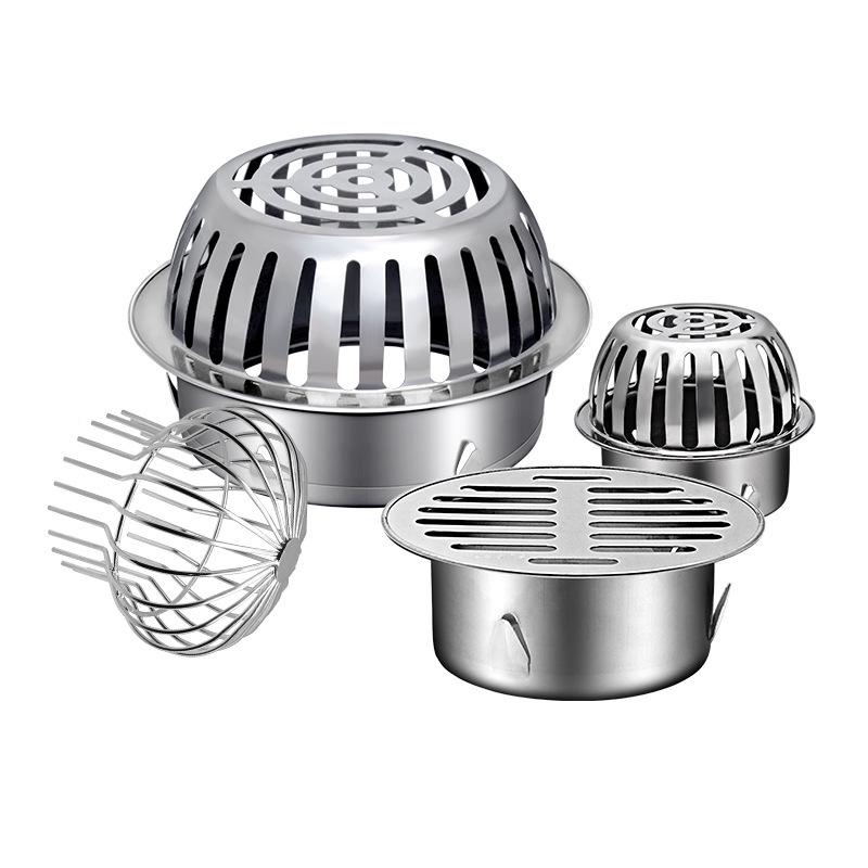 304 Stainless Steel Anti-Clog Roof Drain Insert - Thickened Round Design for Garden & Outdoor Rainwater Management