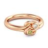 Peridot Dual Stone Stackable Ring - 925 Sterling Silver Rose Gold Vermeil