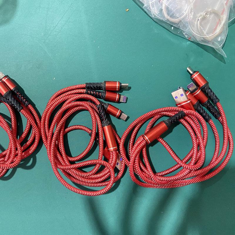 3-in-1 Fast Charge Nylon Braided Data Cable (3A)