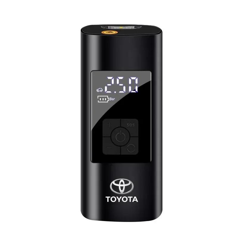 1Pcs Car Tire Inflator Smart Digital Inflatable Pump Emblem Accessories For Toyota TRD Corolla Yaris Rav4 Avensis Auris Camry
