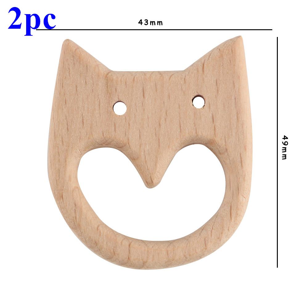 

2pcs Natural Beech Wooden Pendant Animals Elephant Bird Flower Star Wood Beads For Jewelry Making DIY Teether Pacifier Chain