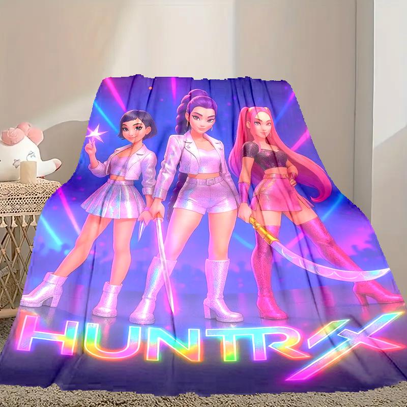 1pc Digital Print Nap Blanket, Kpop Demon Hunters Blanket for Home Use, All Season Warmth, Christmas and Valentine's Day Gift Blanket