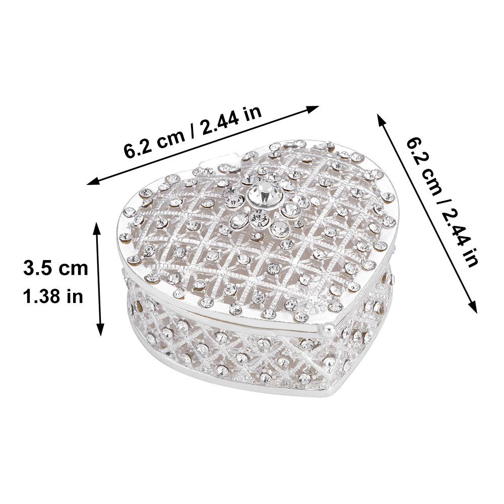 Jewelry Gift Box, Metal Craft Jewelry Box, Heart-shaped Jewelry Packaging Box, Gold-plated Ornaments