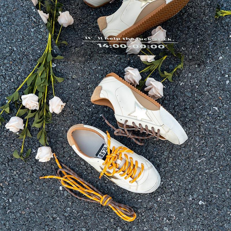 New inner height increase retro old small dirty shoes board shoes women's versatile color matching design casual straps casual shoes