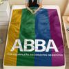 שמיכת פלנל עם הדפס ABBA, 1 יחידה, איכותית, נוחה לכל העונות, עיצוב לבית, חום ונוחות, מושלמת למתנות חג המולד