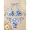 New Women's Bikini Set Adjustable Tie Side Bandage Swimwear High-End Sexy Two-Piece Bathing Suit Summer Beach Push Up