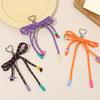 Stylish Candy Color Braided Bowknot Keyring Nylon Weaving Rope Keychain Phone Accessories for Student and Trendsetters