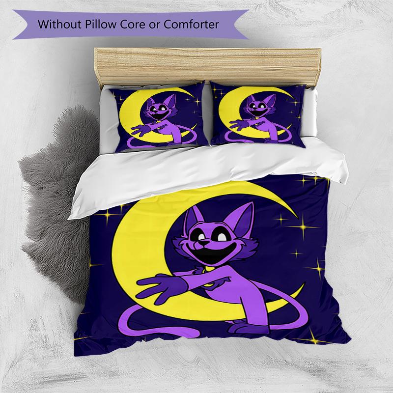 3pcs Smiling Critters1 Pattern Bedding Set Duvet Cover Set Includes Duvet Cover &pillowcases, Perfect All Season Bedroom Decoration & Gift
