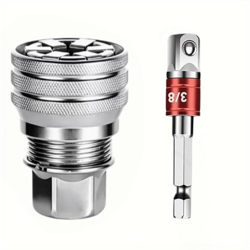 Strumento per prese universali 10-19 mm (Da 3/8" a 3/4") Con Adattatore per Trapano da 3/8", Set di Bussole Passanti Per Riparazioni Meccaniche