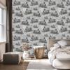 Vintage Locomotive Wallpaper in Front of Concrete in Vintage Style 50x1000