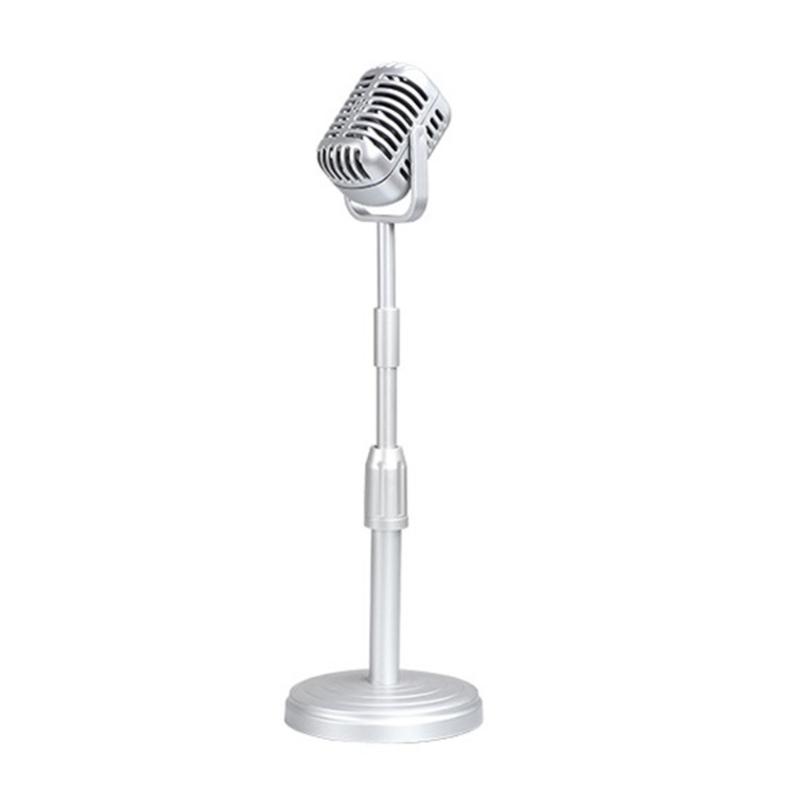 

Antique Theme False Microphone Model Simulation Old-Fashioned Faux Mic Photo Props for Retro Photoshoots and Cosplay