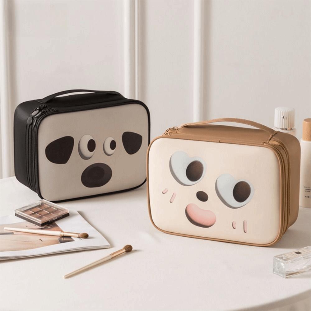 Single/Double Layer Cartoon Pattern Makeup Bag Large Capacity Women's Cosmetics Handbag  Home