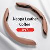 Hot Selling Universal Anti-Slip Sweat-Absorbing Flat-Mouth Design Nappa Leather Car Handle Wheel Cover Car Steering Wheel Cover