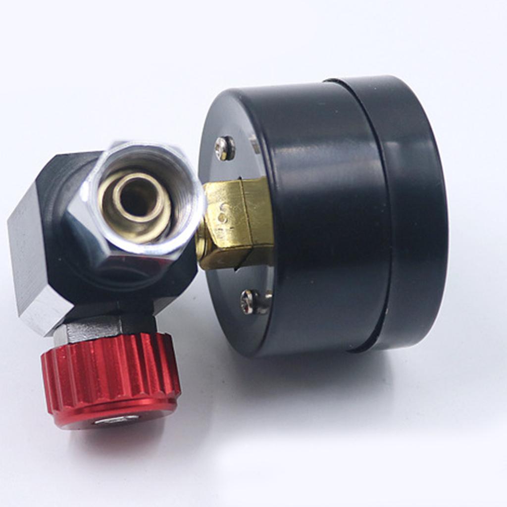 Practical 1/4" Spray Gun-Air Regulator Gauge Red & Blue Air Adjusting for Valve Regulator for Spray Guns and Pneumatic T