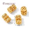 18K Gold Plated Metal Bead Separators For Bracelets,Weave Pattern Beads,Spacer Beads For Jewelry Making DIY Accessories