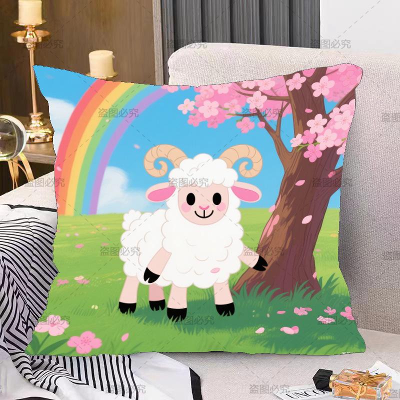 Double-sided Sheep Pillow Pillow Spring Festival Festive Car Sofa Pillow Case Gift Pillow Case
