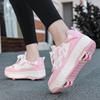 Nuevos zapatos de paseo para niñas Patines invisibles de cuatro ruedas medianos para niños Estudiantes patines de ruedas con cordones niños