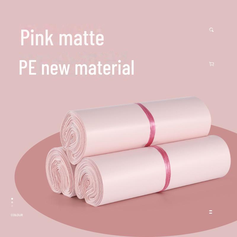 

Курьерская сумка из светло-розового матового полиэтилена — плотная, водонепроницаемая и портативная для логистики