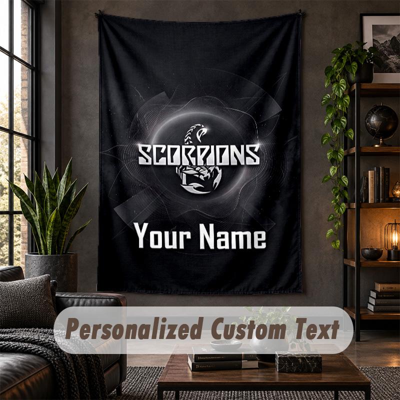 Arazzo da Parete Personalizzato, Testo Personalizzato Scorpioni, Tessuto Morbido Arte da Parete Per Decorazione Interna