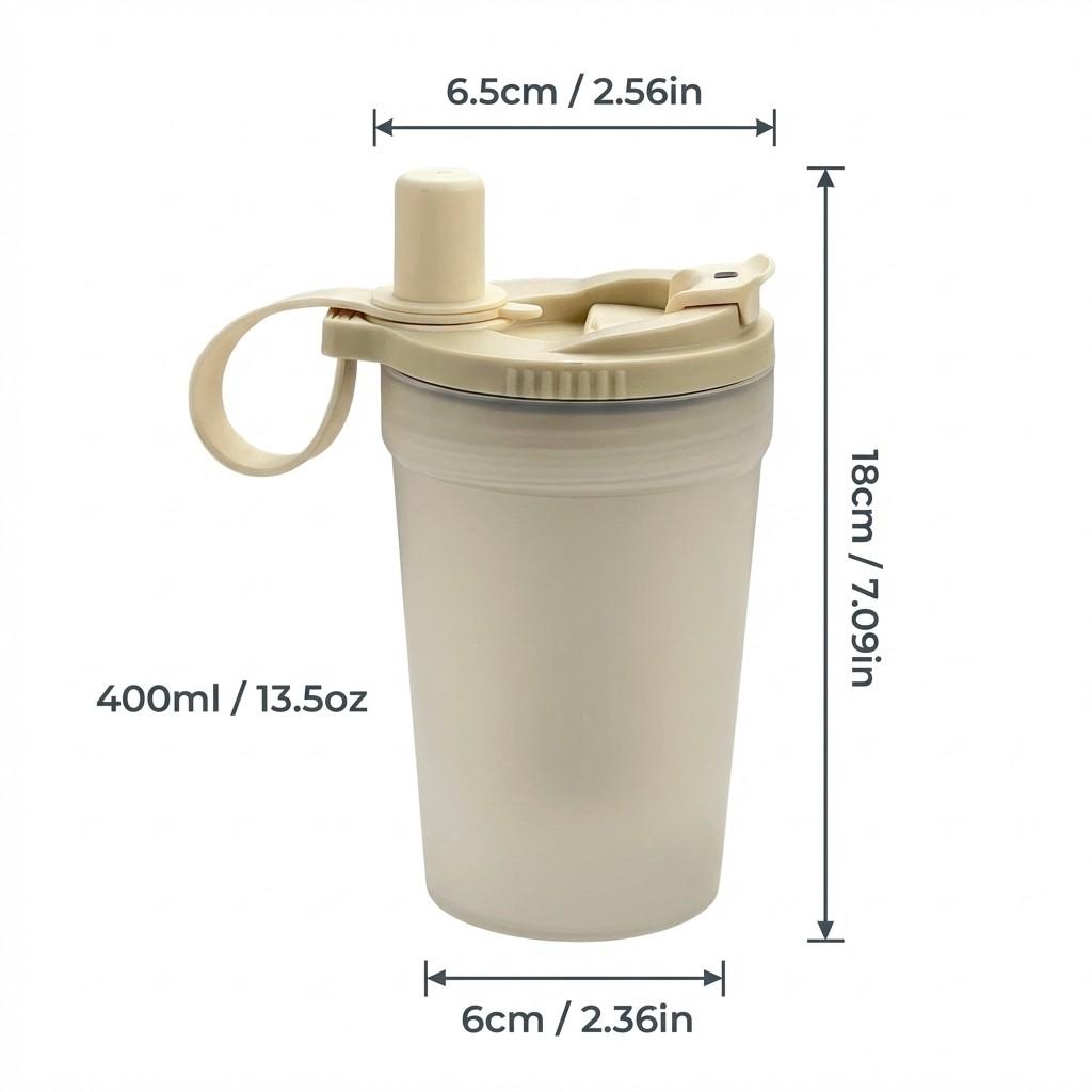 400ML Portable Tumbler Water Cup With Strainer&Straw Heat-resistant Leak-proof Transparent Plastic Drinking Bottle For Students