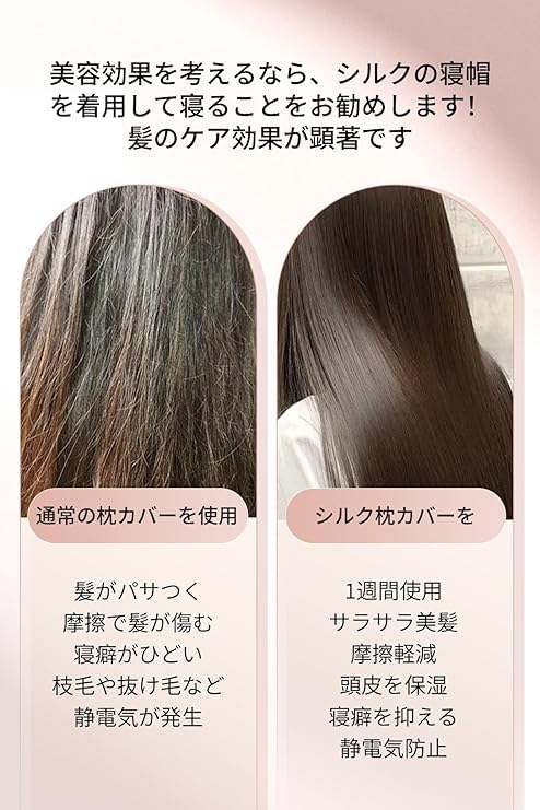 Parachase Silk Cylindrical Reduces Moisturizes and Beautiful Cherry Blossom Nightcap, Design, 100% Silk, Friction, Hair, Women's, 38cm,