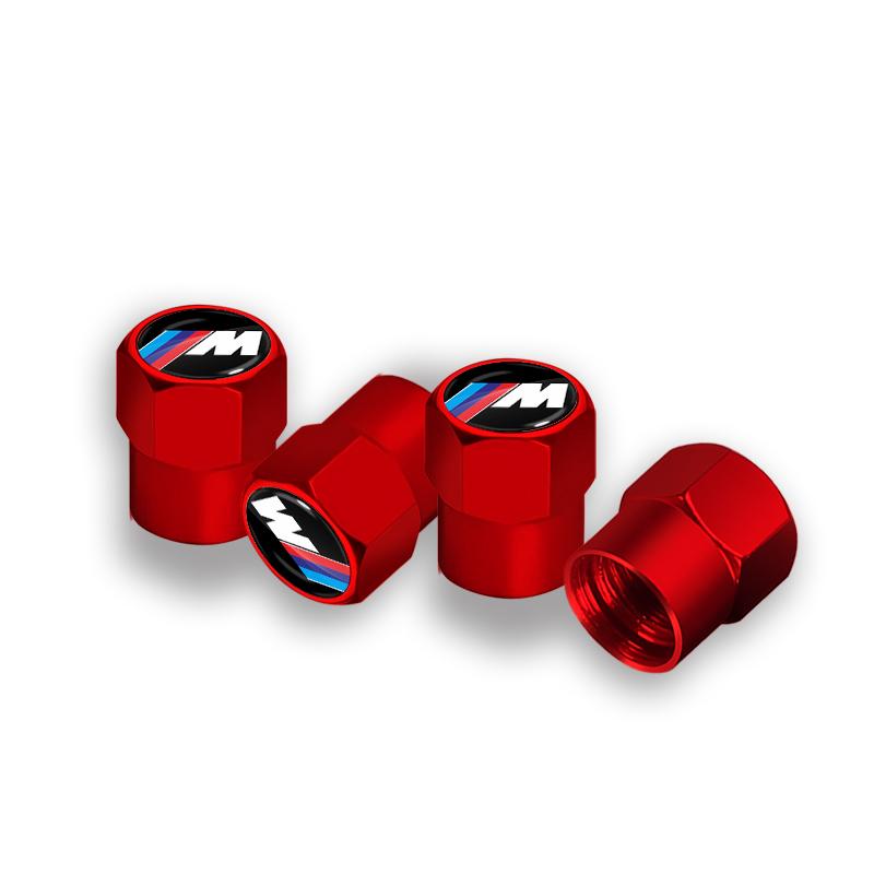 For BMW 1 W E82 4PCS Aluminum Alloy Car Wheel Tire Valve Cap Stem For BMW 50th Kith F30 F10 E90 E46 E60 E70 E39 E36 E87 X7 E92 E91 E28 X3 X1