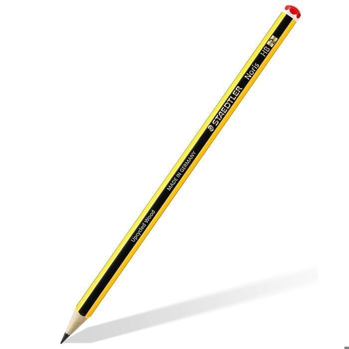 Crayons graphite - staedtler - noris - degré hb - lot de 8 + taille-crayon + gomme