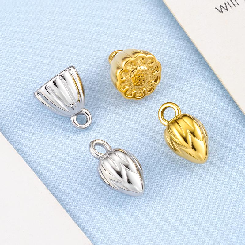 Stainless Steel Lotus Pendant Charms for DIY Woven Bracelets and Necklaces