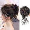 Synthetic Curly Bun Messy Claw Chignon Clip Elastic Hair Scrunchies Hairpieces Donut Updo Hair Pieces For Women