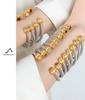 Titanium Steel Multi-Color Zirconia Open Bangle - Cross-Border Stainless Steel Hand Ornament