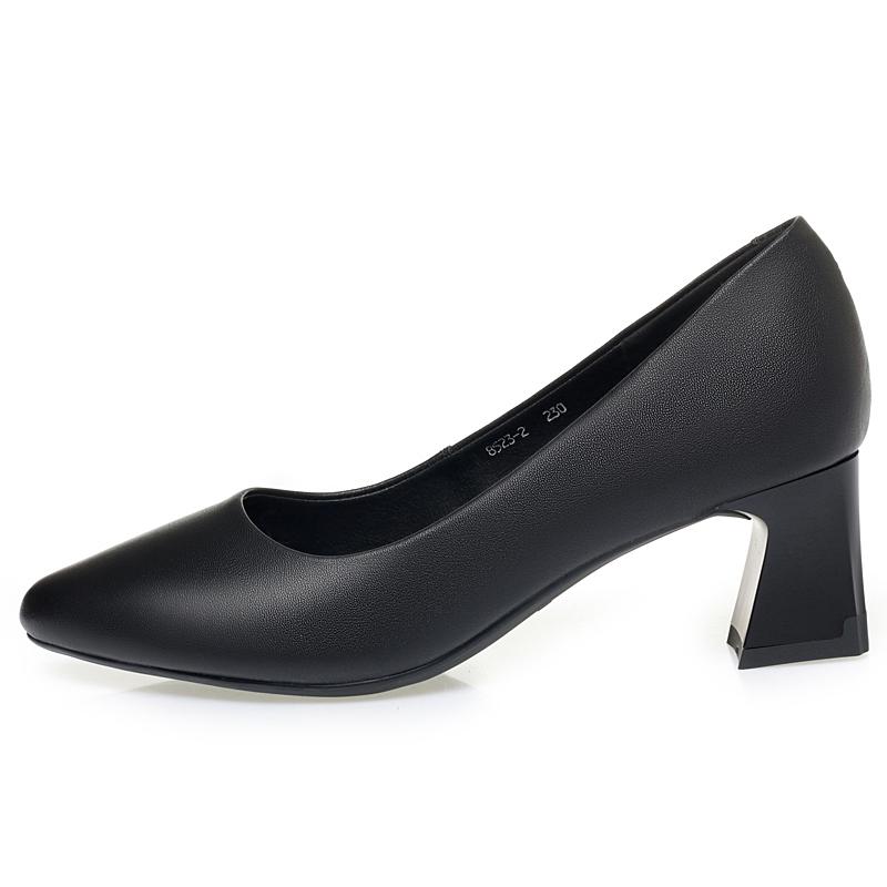 Mode AIYUQI 2025 neuer Stil Damenlederschuhe Quadratabsatz Slipper Arbeit Formelle Schuhe für Damen Modische High Heel Damenschuhe