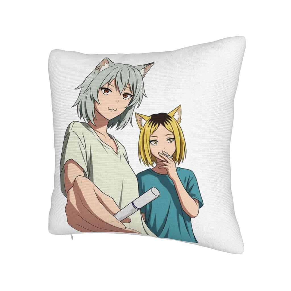 Y-Yanineko Anime Pillowcase Printing Polyester Cushion Cover Decorations Chainsmoker Cats Throw Pillow Case Cover