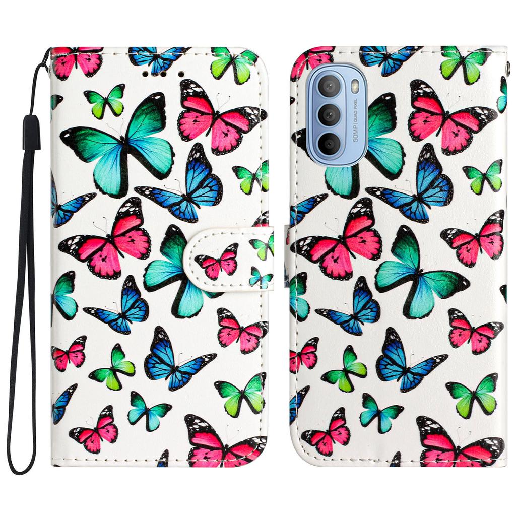 For Motorola Moto G31 4G/G41 4G Wallet Phone Case Pattern Printing PU Leather Flip Cover with Stand