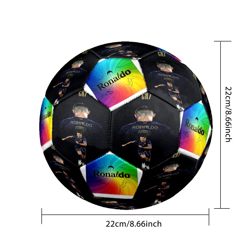 Ronaldo's Golden Number Seven Size 5 Football Machine Sewn Indoor/Outdoor Universal Football Unique Gift for Soccer Lovers Birthday/Christmas Wedding 