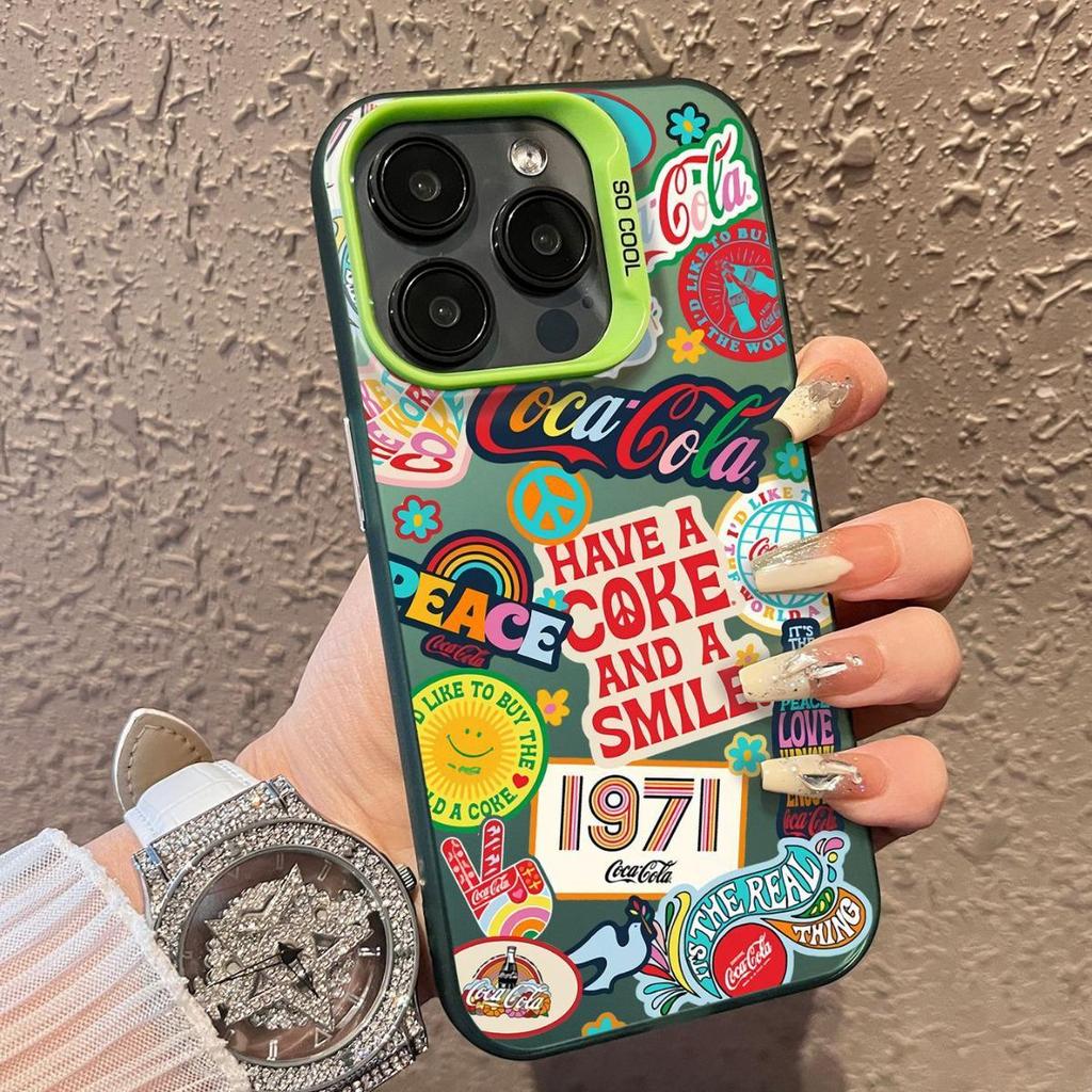 Cola-Themed Graffiti Phone Case: Anti-Fall Protection for Apple 15 Pro Max, 14, 13