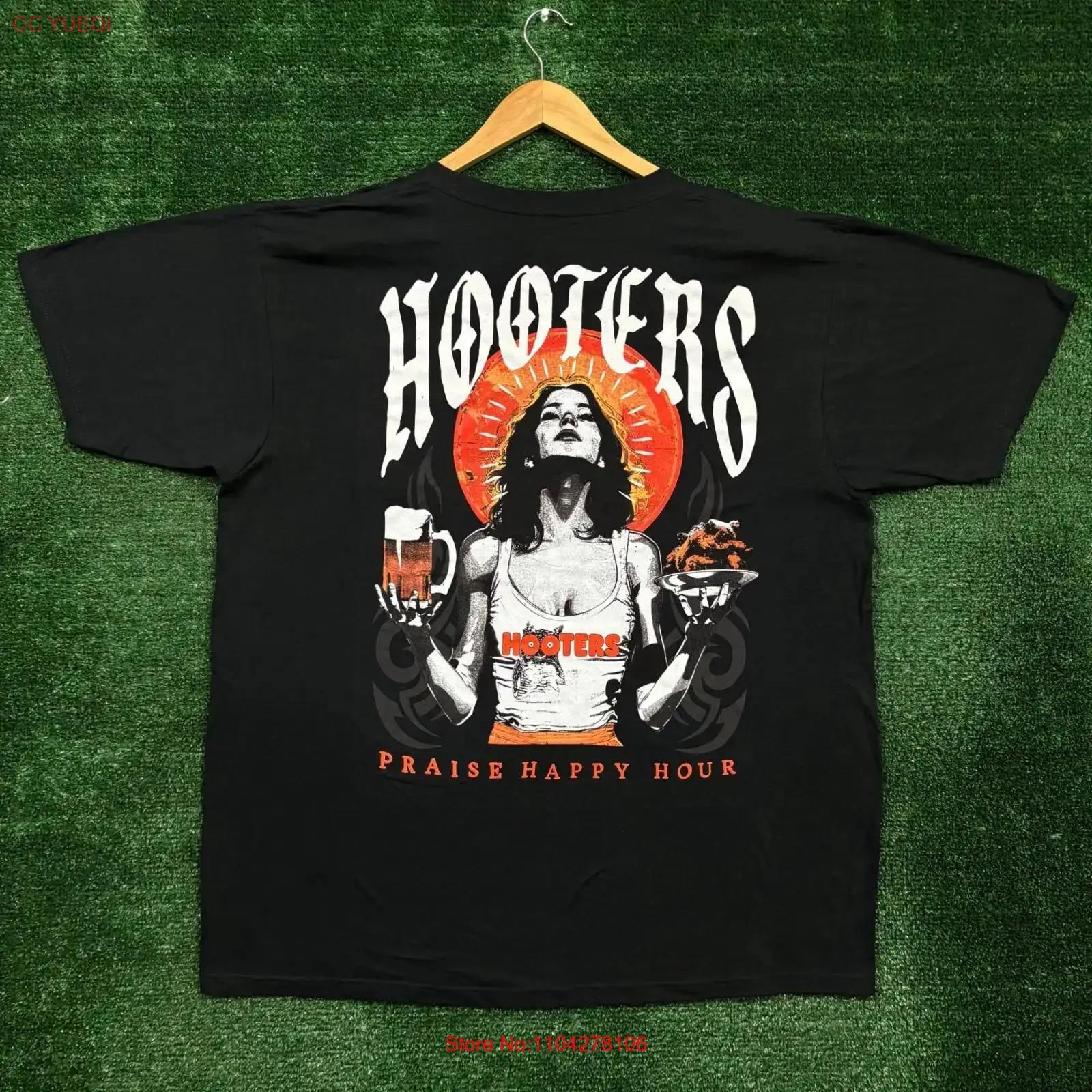 

Hooters Praise Happy Hour T Shirt Size Extra Large vintage Washed Comfortable fashion Versatile designer clothes Soft Stylish 5XL різнокольоровий