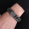 Vintage Schwarzes Cuban Link Kettenarmband für Herren 19 mm Breite Edelstahl Herrenarmband Modeschmuck-Accessoire für Männer