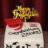 Black Gold Happy Graduation Cap Cake Toppers Bachelor Hat Cap Cake Decoration  Graduation Party