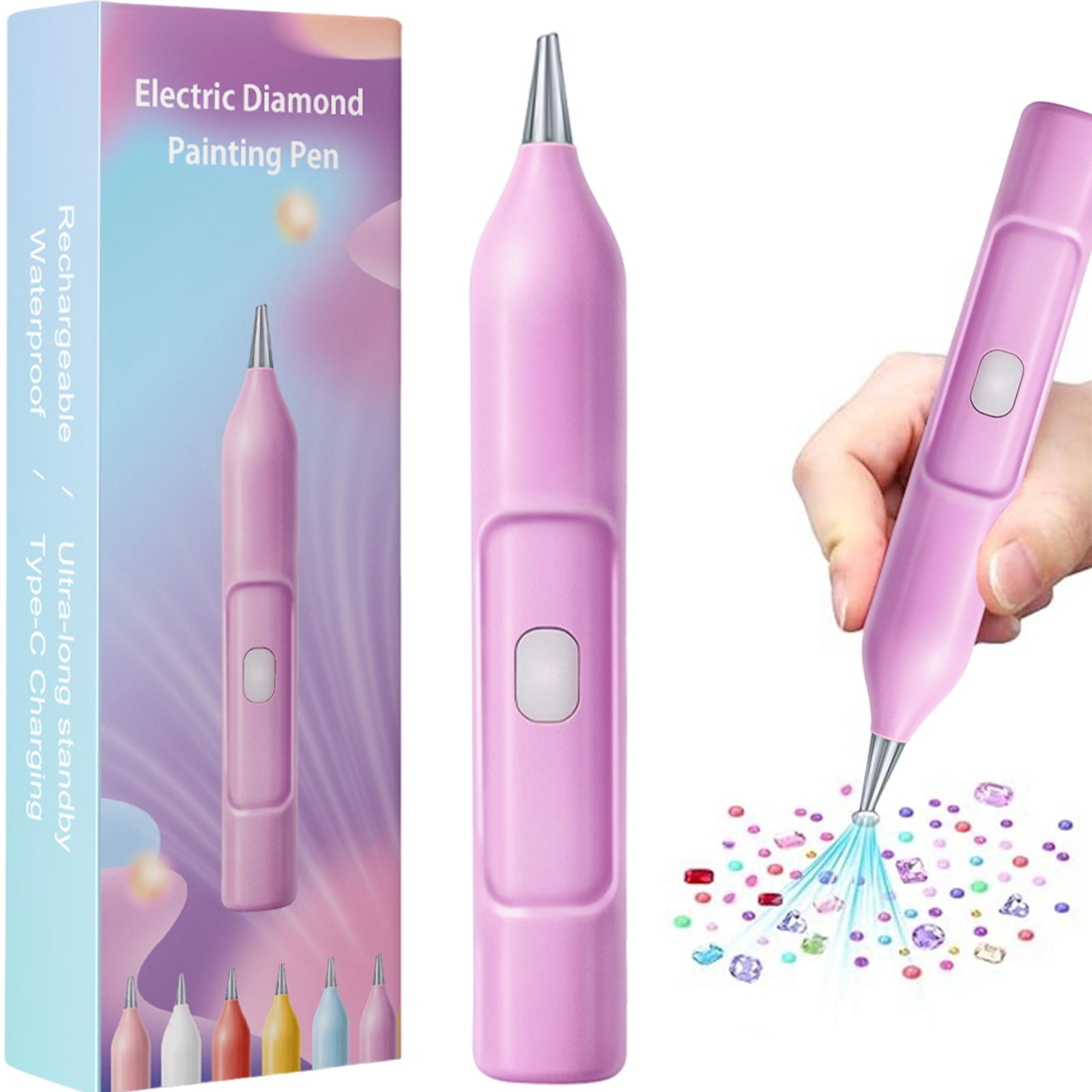 Electric Diamond Painting Pen with USB C Cable Diamond Art Accessories Pen Electric Vacuum Diamond Art Painting Pen for Adults фиолетовый
