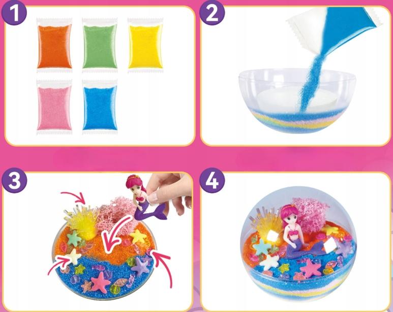 LED Kryształowy Zestaw Kreatywny Edukacyjny Akwarium Syrenka Chemik