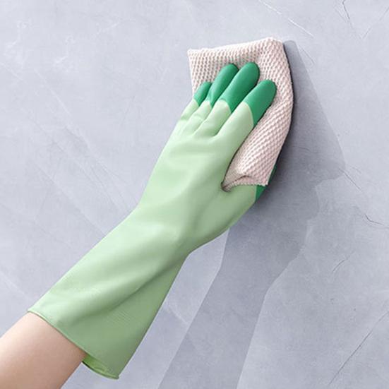 1 Pair Housework Gloves Long-Sleeved Latex Waterproof Cleaning Gloves Tear-Resistant Dishwashing Laundry Dish Gloves