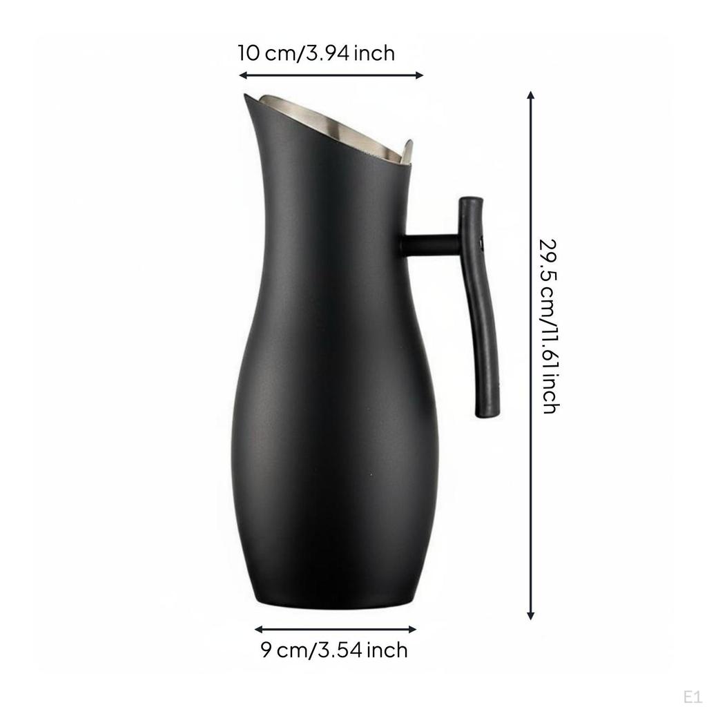 DrumShaped Pitcher Mirror Polished Stainless Steel Brushed Finish Carafe