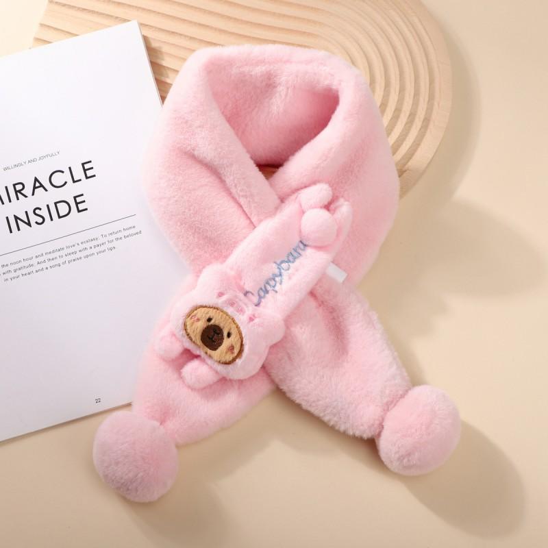 Soft Plush Kids Scarf Winter Cute Cartoon Animal Design Warm Fleece Neck Warmer Boys Girls Toddlers