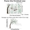 4 Sheets Green Tree Wall Decals Big Tree Wall Stickers Large DIY Peel and Stick Flying Leaves Wall Decor for Kids Bedroom Living Room Nursery Rooms