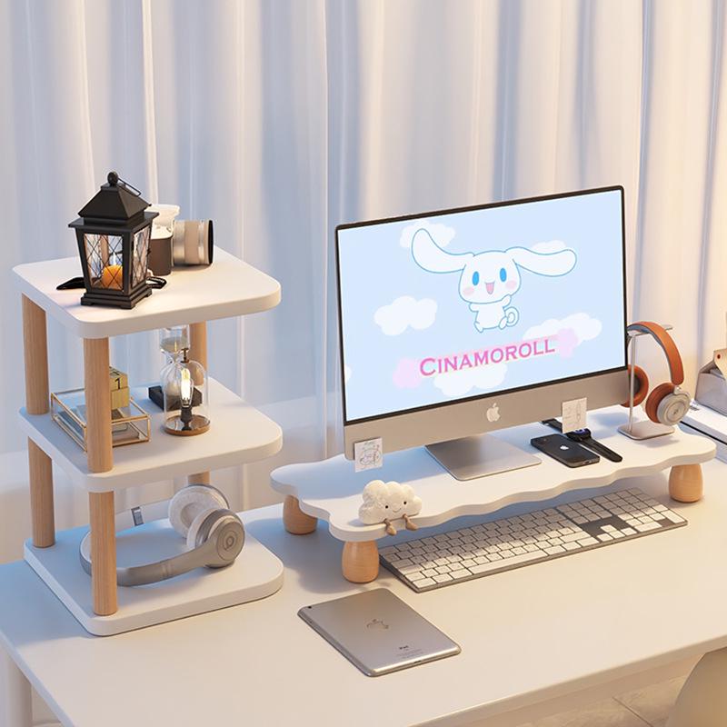 Curved Edge Desktop Monitor Stand and Storage Shelf