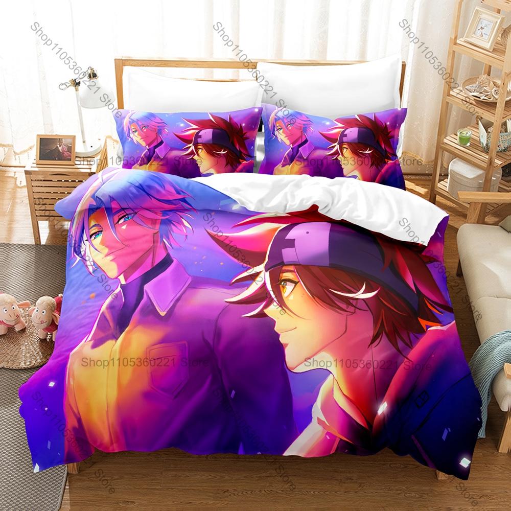 Sk8 The Infinity Printed Bedding Set, Duvet Cover plus 2 Pillowcases, Sport Anime Style Soft Microfiber Home Textiles