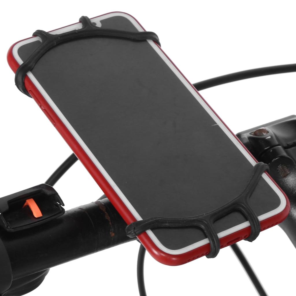 Universal Bicycle Phone Holder Stand Stretchable Silicone Strap 360 Degrees Rotating